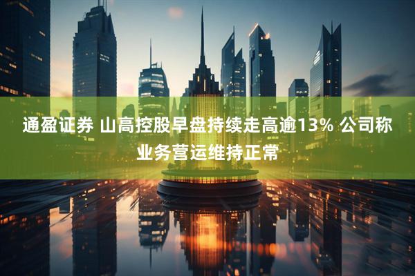 通盈证券 山高控股早盘持续走高逾13% 公司称业务营运维持正常