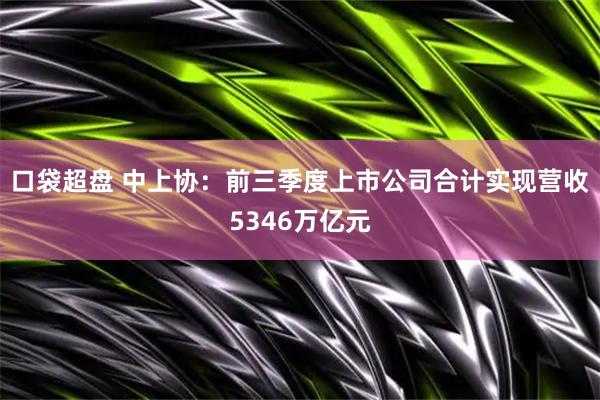 口袋超盘 中上协：前三季度上市公司合计实现营收5346万亿元
